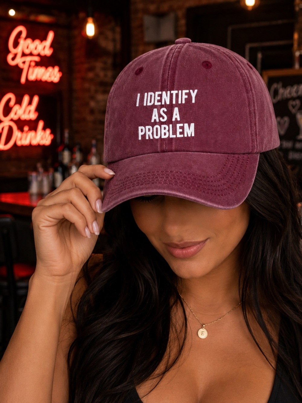 I Identify As a Problem Vintage Washed Adjustable Dad Hat - Picture 2 of 4
